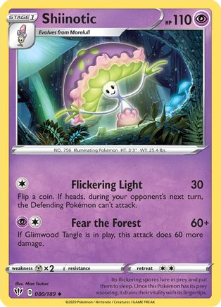 Shiinotic 080  SWSH03 Darkness Ablaze - Uncommon