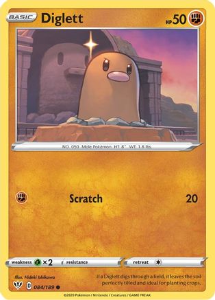 Diglett 084  SWSH03 Darkness Ablaze - Common