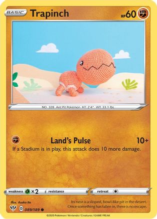 Trapinch 089  - Reverse Holofoil SWSH03 Darkness Ablaze - Common
