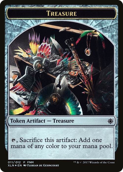 Dinosaur // Treasure (011) Token (FNM-011) - Friday Night Magic 2017 Foil