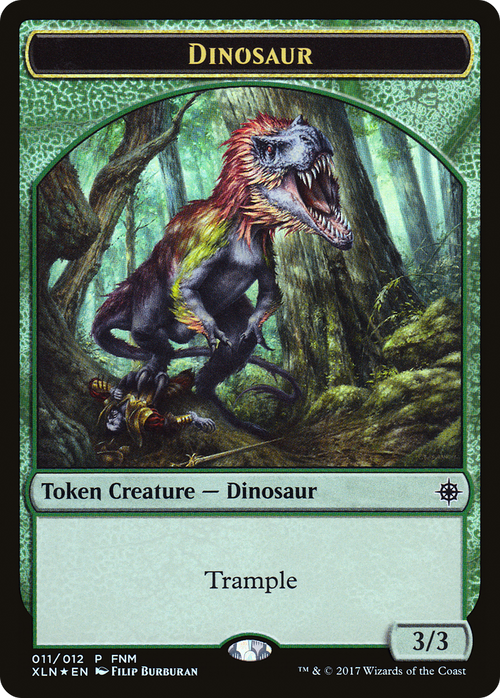Dinosaur // Treasure (011) Token (FNM-011) - Friday Night Magic 2017 Foil