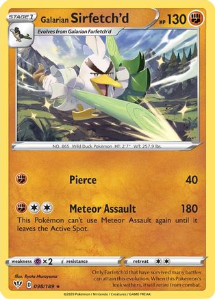 Galarian Sirfetch'd - 98/189 (Cracked Ice holo)/189  - Holofoil Deck Exclusives - Holo Rare