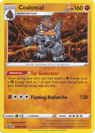 Coalossal - SWSH054/054  - Holofoil SWSH Sword & Shield Promo Cards - Promo