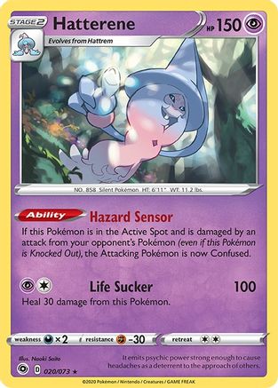 Hatterene 020  - Reverse Holofoil Champions Path - Holo Rare