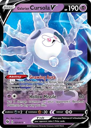 Galarian Cursola V 021  - Holofoil Champions Path - Ultra Rare