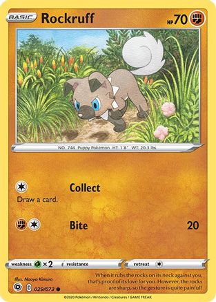 Rockruff 029  - Reverse Holofoil Champions Path - Common