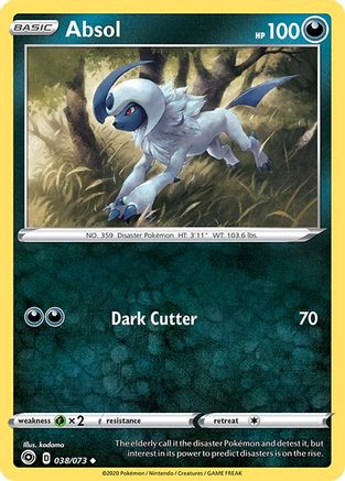 Absol 038  - Reverse Holofoil Champions Path - Uncommon