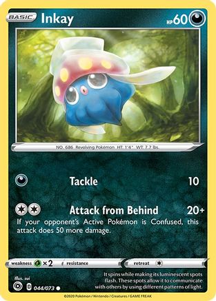 Inkay 044  - Reverse Holofoil Champions Path - Common
