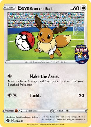 Eevee on the Ball (Pokemon Futsal) 002/005  Miscellaneous Cards & Products - Promo