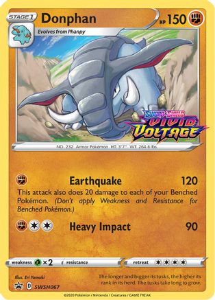 Donphan - SWSH067 (Prerelease)  - Holofoil SWSH Sword & Shield Promo Cards - Promo