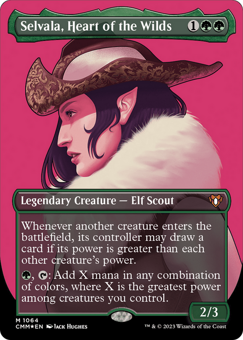 Selvala, Heart of the Wilds (Textured Foil) (CMM-1064) - Commander Masters (Borderless) Foil