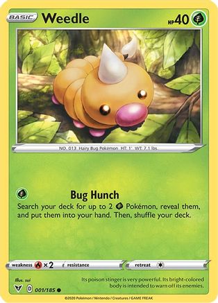 Weedle 001  - Reverse Holofoil SWSH04 Vivid Voltage - Common