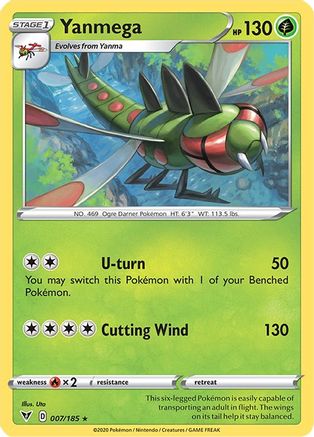Yanmega 007  - Reverse Holofoil SWSH04 Vivid Voltage - Rare