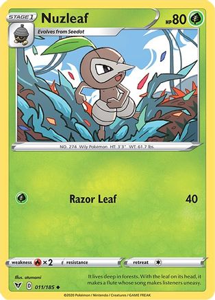 Nuzleaf 011  SWSH04 Vivid Voltage - Uncommon