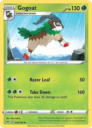 Gogoat 018  - Reverse Holofoil SWSH04 Vivid Voltage - Uncommon
