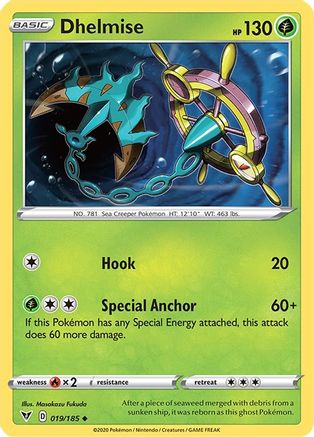 Dhelmise 019  - Reverse Holofoil SWSH04 Vivid Voltage - Uncommon