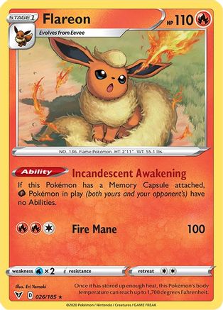 Flareon 026  SWSH04 Vivid Voltage - Rare