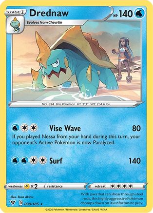 Drednaw 039  - Reverse Holofoil SWSH04 Vivid Voltage - Rare