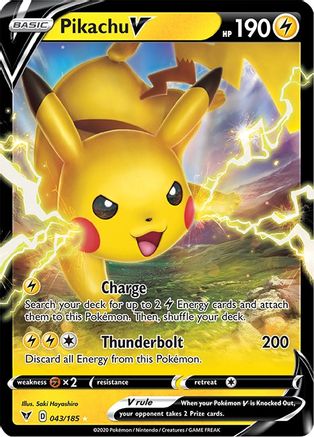 Pikachu V 043  - Holofoil SWSH04 Vivid Voltage - Ultra Rare