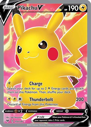 Pikachu V (Full Art) 170  - Holofoil SWSH04 Vivid Voltage - Ultra Rare