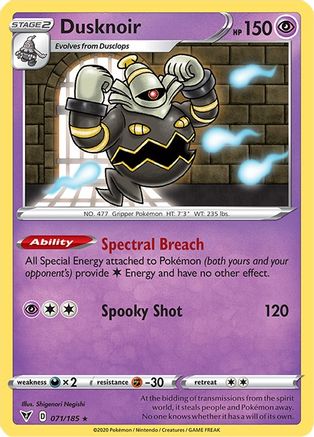 Dusknoir 071  - Holofoil SWSH04 Vivid Voltage - Holo Rare