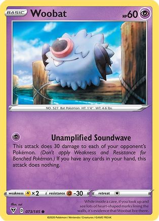Woobat 073  - Reverse Holofoil SWSH04 Vivid Voltage - Common