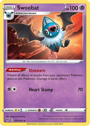 Swoobat 074  SWSH04 Vivid Voltage - Uncommon