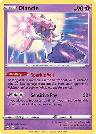 Diancie 079  - Holofoil SWSH04 Vivid Voltage - Holo Rare