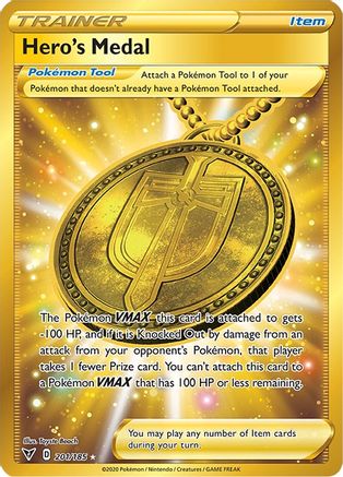 Hero's Medal (Secret) 201  - Holofoil SWSH04 Vivid Voltage - Secret Rare