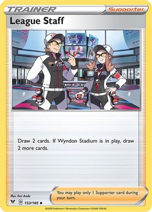 League Staff 153  - Reverse Holofoil SWSH04 Vivid Voltage - Uncommon
