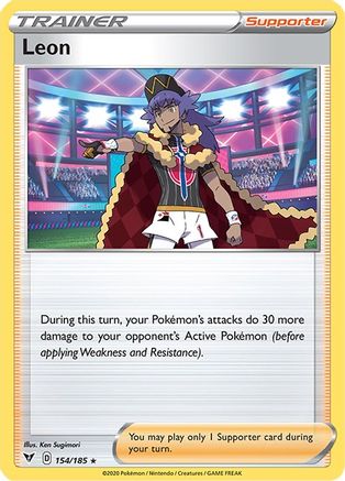 Leon 154  - Holofoil SWSH04 Vivid Voltage - Holo Rare