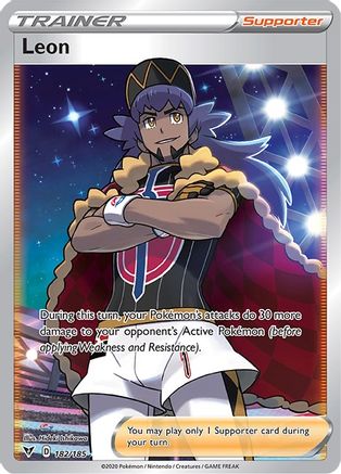 Leon (Full Art) 182  - Holofoil SWSH04 Vivid Voltage - Ultra Rare
