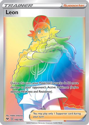 Leon (Secret) 195  - Holofoil SWSH04 Vivid Voltage - Secret Rare