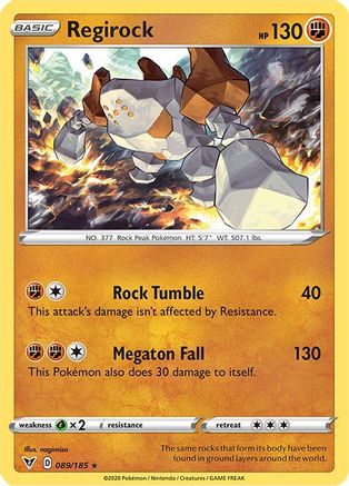 Regirock 089  - Holofoil SWSH04 Vivid Voltage - Holo Rare