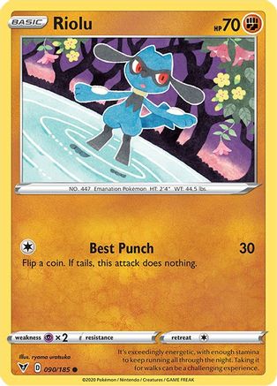 Riolu 090  SWSH04 Vivid Voltage - Common