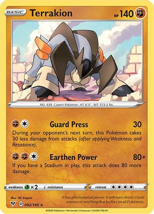 Terrakion 092  SWSH04 Vivid Voltage - Rare
