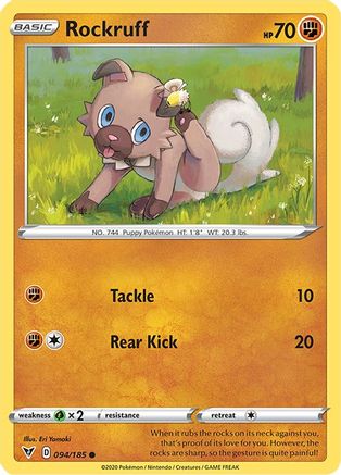 Rockruff 094  - Reverse Holofoil SWSH04 Vivid Voltage - Common