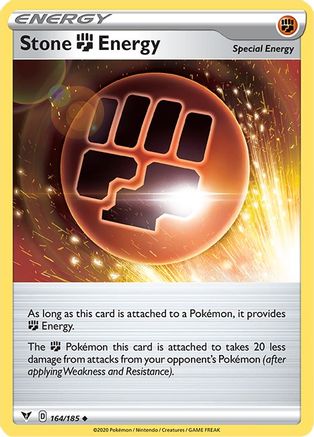 Stone Fighting Energy 164  - Reverse Holofoil SWSH04 Vivid Voltage - Uncommon