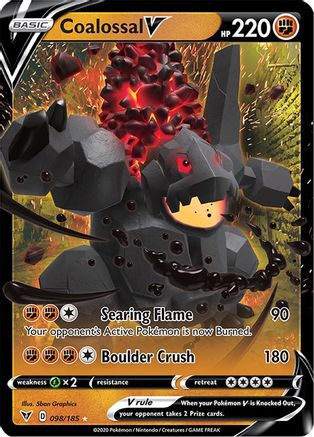 Coalossal V 098  - Holofoil SWSH04 Vivid Voltage - Ultra Rare