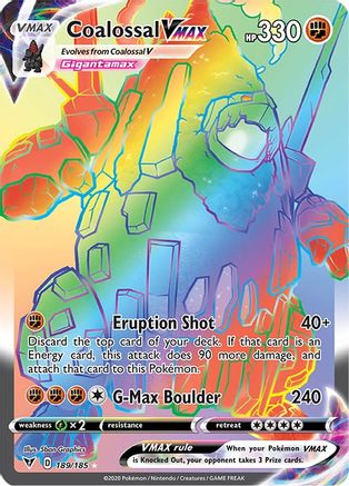 Coalossal VMAX (Secret) 189  - Holofoil SWSH04 Vivid Voltage - Secret Rare