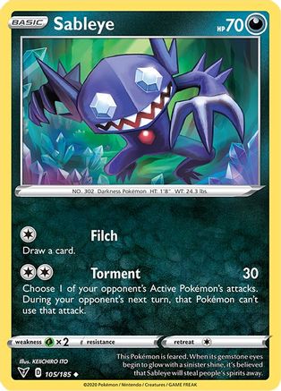 Sableye 105  - Reverse Holofoil SWSH04 Vivid Voltage - Uncommon