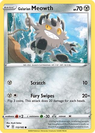 Galarian Meowth 112  SWSH04 Vivid Voltage - Common
