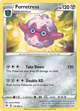 Forretress 114  - Reverse Holofoil SWSH04 Vivid Voltage - Rare