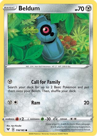 Beldum 116  - Reverse Holofoil SWSH04 Vivid Voltage - Common