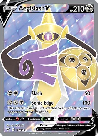 Aegislash V (Full Art) 177  - Holofoil SWSH04 Vivid Voltage - Ultra Rare