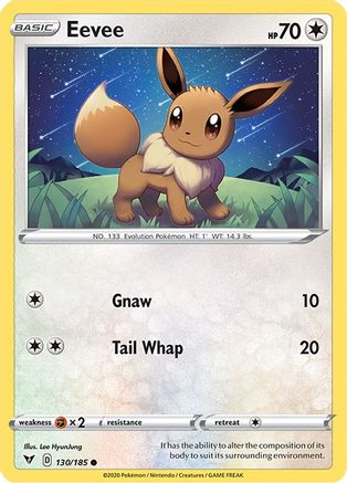 Eevee 130  - Reverse Holofoil SWSH04 Vivid Voltage - Common