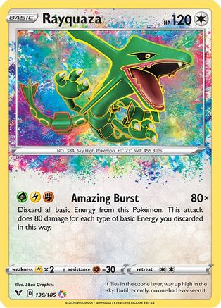 Rayquaza 138  - Holofoil SWSH04 Vivid Voltage - Amazing Rare