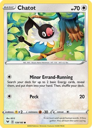 Chatot 139  SWSH04 Vivid Voltage - Common