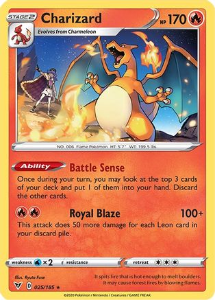 Charizard (Cracked Ice Holo) 025/185  - Holofoil Deck Exclusives - Holo Rare