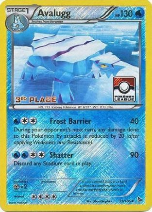 Avalugg - 31/106 (Pokemon League) [3rd Place]/106  - Reverse Holofoil League & Championship Cards - Promo